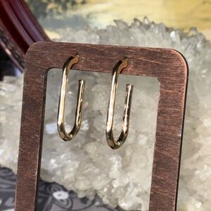 Gold Tone Bar Hoop Earrings for Women‎ Nickel-Free Anniversary